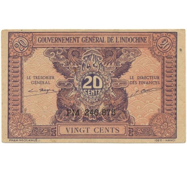 Банкнота 20 центов 1942 года Французский Индокитай (Артикул K27-81154)