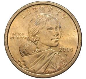 1 доллар 2000 года D США «Парящий орел» (Сакагавея)