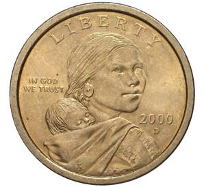 1 доллар 2000 года D США «Парящий орел» (Сакагавея)