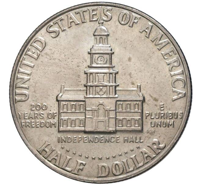Монета 1/2 доллара (50 центов) 1976 года США «200 лет Независимости» (Артикул K11-81186)