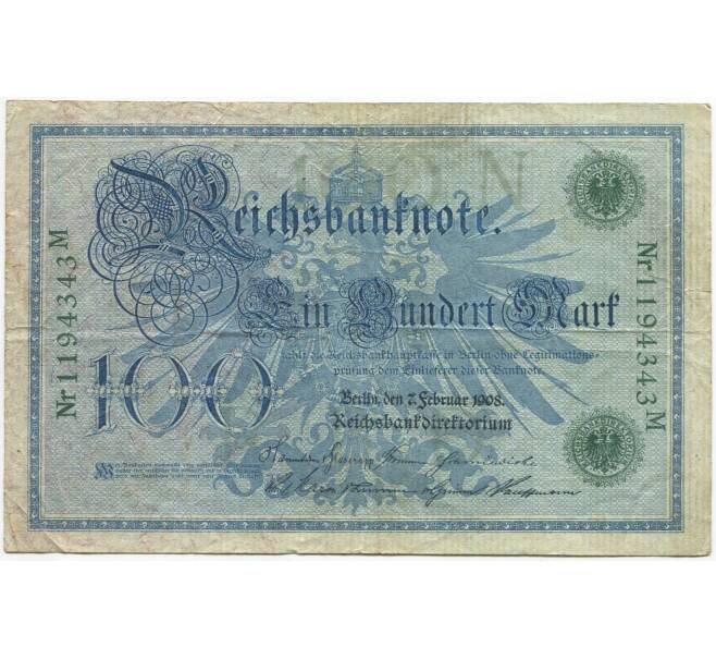 Банкнота 100 марок 1908 года Германия (Артикул B2-10100)