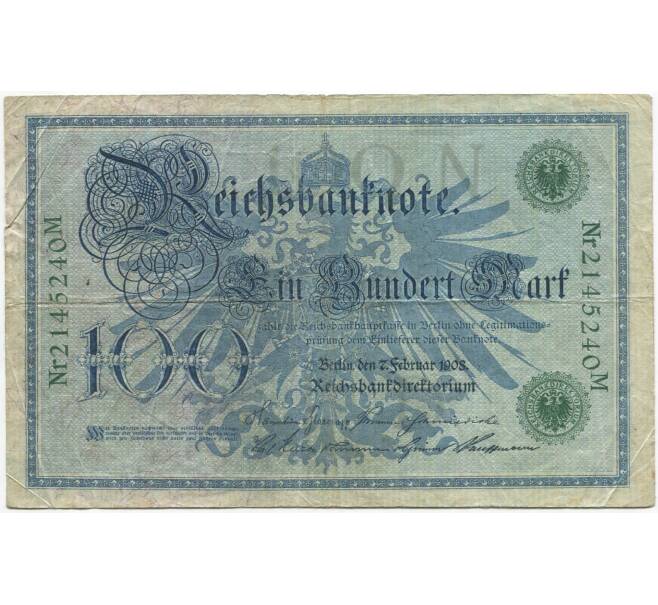 Банкнота 100 марок 1908 года Германия (Артикул B2-10112)
