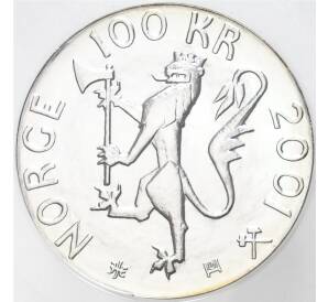 100 крон 2001 года Норвегия «100 лет Нобелевской премии» — Фото №2