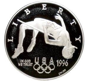 1 доллар 1996 года Р США «XXVI летние Олимпийские Игры 1996 в Атланте — Прыжки в высоту»