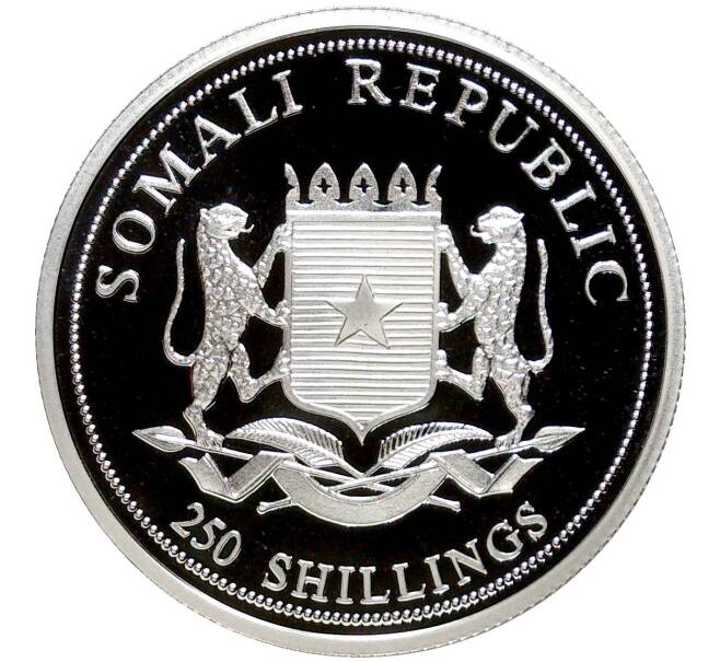 Монета 250 шиллингов 2000 года Сомали «XXVII летние Олимпийские Игры 2000 в Сиднее — Бег с барьерами» (Артикул M2-58376)