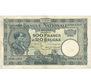 100 франков 1930 года Бельгия