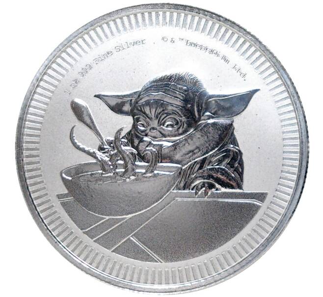 Монета 2 доллара 2022 года Ниуэ «Звездные войны — Малыш Грогу» (Артикул M2-58428)