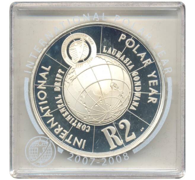 Монета 2 рэнда 2007 года ЮАР «Международный полярный год» (Артикул M2-58452)