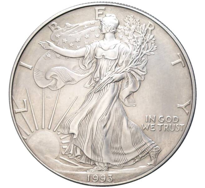 Монета 1 доллар 1993 года США «Шагающая Свобода» (Артикул K11-82027)