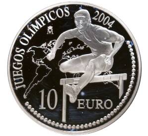 10 евро 2004 года Испания «XXVIII летние Олимпийские Игры 2004 в Афинах — Бег с барьерами»
