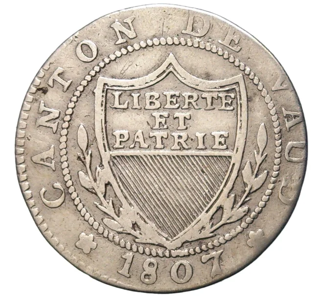 Монета 1/2 батцена 1807 года Швейцария — Кантон Во (Артикул K27-81502)