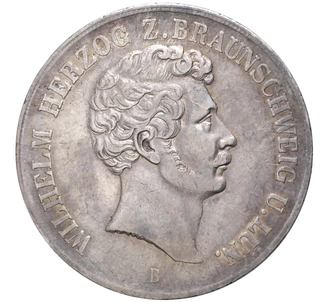Монета 2 талера 1854 года Брауншвейг-Вольфенбюттель (Артикул M2-58488)