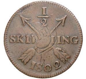 1/2 скиллинга 1802 года Швеция (Перечекан) — Фото №1