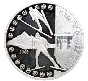 1000 вон 2008 года Северная Корея «XXI зимние Олимпийские Игры 2010 в Ванкувере — Лыжное двоеборье»