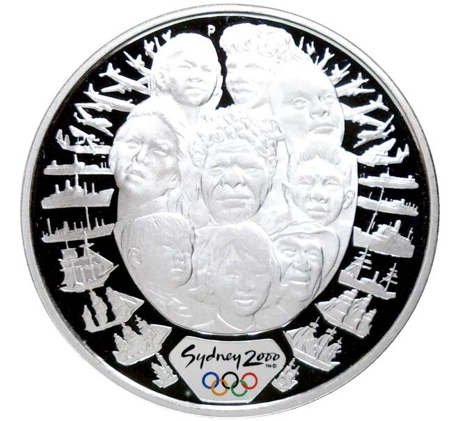 Монета 5 долларов 2000 года Австралия «Олимпийские игры 2000 в Сиднее — 9 Австралийских лиц разных рас» (Артикул M2-58668)