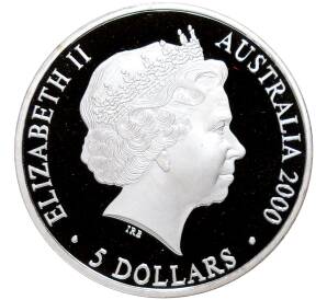 5 долларов 2000 года Австралия «Олимпийские игры 2000 в Сиднее — Радиотелескоп и электростанция»