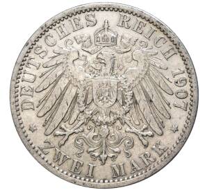 2 марки 1907 года А Германия (Пруссия) — Фото №2