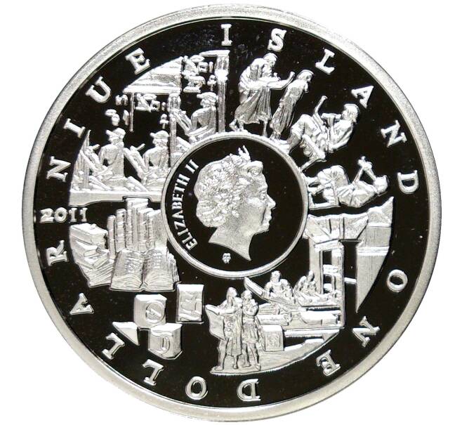 Монета 1 доллар 2011 года Ниуэ «Важнейшие достижения человечества — Письменность» (Артикул M2-59107)