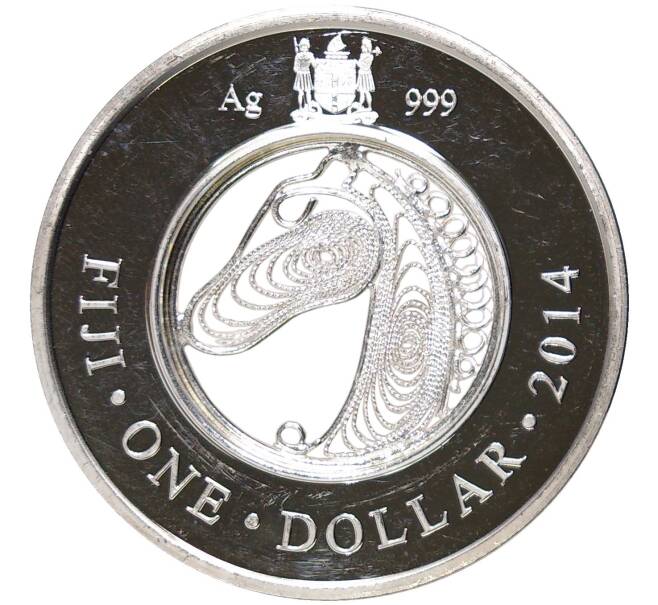 Монета 1 доллар 2014 года Фиджи «Китайский гороскоп — Год лошади» (Артикул M2-59114)