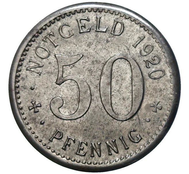 Монета 50 пфеннигов 1920 года Германия — город Менден (Нотгельд) (Артикул K11-82632)
