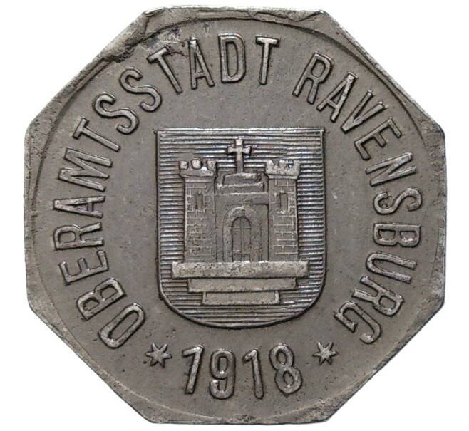 Монета 50 пфеннигов 1918 года Германия — город Равенсбург (Нотгельд) (Артикул K11-82665)