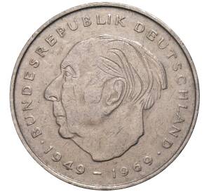 2 марки 1972 года F Западная Германия (ФРГ) «Теодор Хойс»