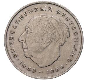 2 марки 1972 года G Западная Германия (ФРГ) «Теодор Хойс»