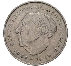 2 марки 1974 года J Западная Германия (ФРГ) «Теодор Хойс»