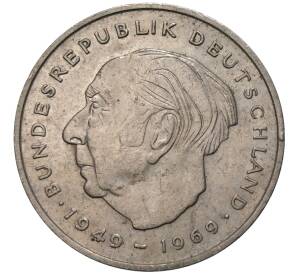 2 марки 1975 года D Западная Германия (ФРГ) «Теодор Хойс»