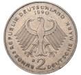 Монета 2 марки 1990 года D Западная Германия (ФРГ) «Курт Шумахер» (Артикул K11-82782)