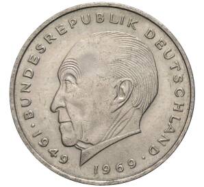2 марки 1971 года F Западная Германия (ФРГ) «Конрад Аденауэр»