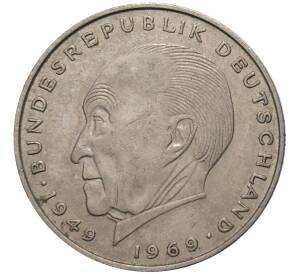 2 марки 1974 года D Западная Германия (ФРГ) «Конрад Аденауэр»