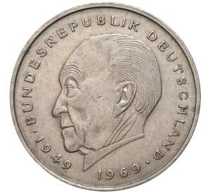 2 марки 1976 года F Западная Германия (ФРГ) «Конрад Аденауэр»