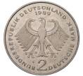 Монета 2 марки 1989 года F Западная Германия (ФРГ) «Людвиг Эрхард» (Артикул K11-82853)
