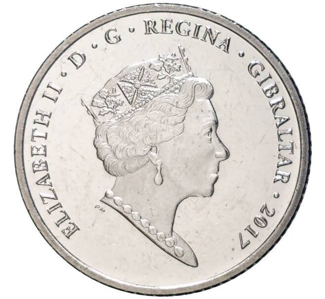 Монета 10 пенсов 2017 года Гибралтар «50 лет референдуму» (Артикул M2-59198)