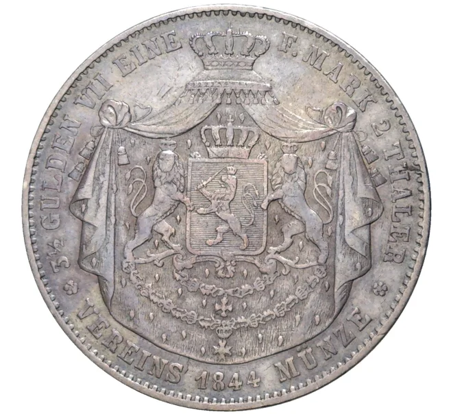 Монета 2 таллера 1844 года Гессен-Дармштадт (Артикул M2-59201)
