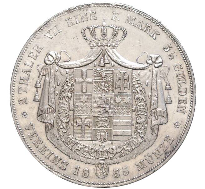 Монета 2 талера 1855 года Гессен-Кассель (Артикул: M2-59210) — Фото №2