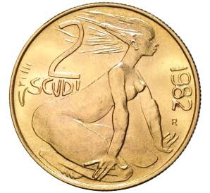 2 скудо 1982 года Сан-Марино «Защита свобод» — Фото №1
