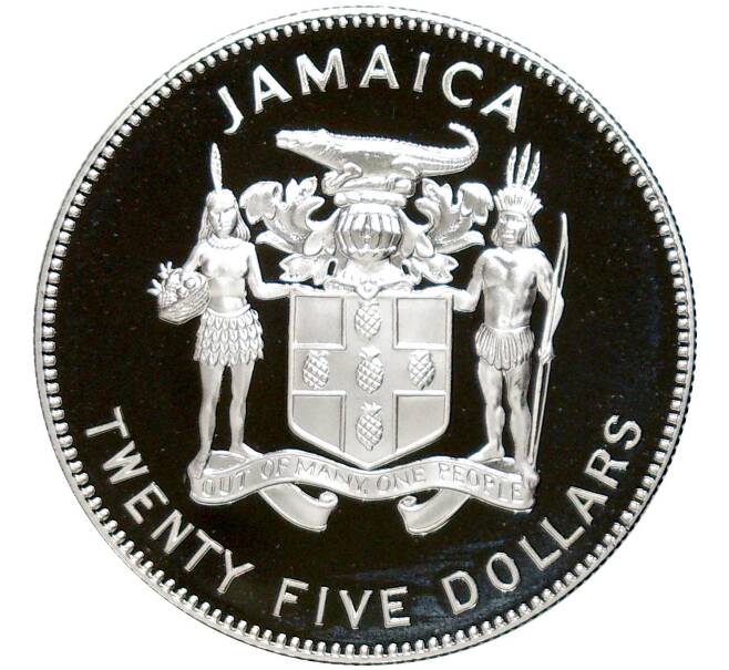 Монета 25 долларов 1995 года Ямайка «50 лет ООН» (Артикул M2-59224)