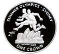 Монета 1 крона 1999 года Остров Мэн «XXVII летние Олимпийские Игры 2000 в Сиднее — Бег с препятствиями» (Артикул M2-59245)