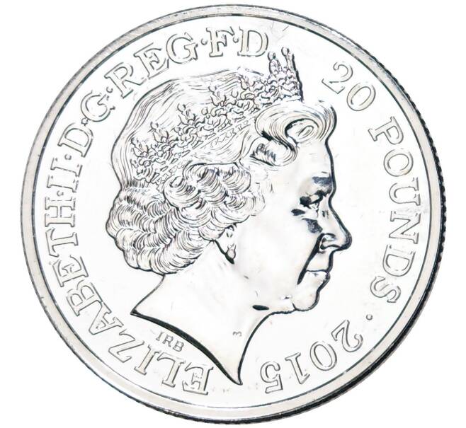 Монета 20 фунтов 2015 года Великобритания «Великие британцы — Уинстон Черчилль» (Артикул M2-59247)