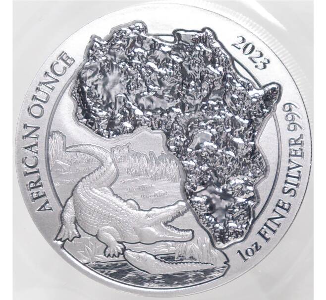 Монета 50 франков 2023 года Руанда «Африканская унция — Крокодил» (Артикул M2-59262)