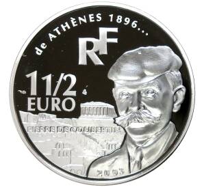 1 1/2 евро 2003 года Франция «Пьер де Кубертен»