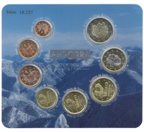 Набор монет Евро 2014 года Андорра — В буклете