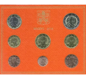 Набор монет Евро 2016 года Ватикан — В буклете