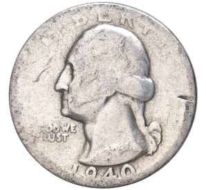 1/4 доллара (25 центов) 1940 года США