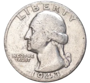 1/4 доллара (25 центов) 1943 года D США