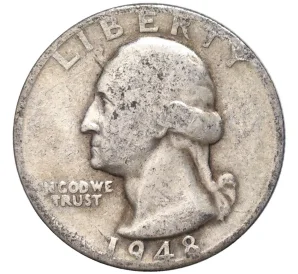 1/4 доллара (25 центов) 1948 года D США