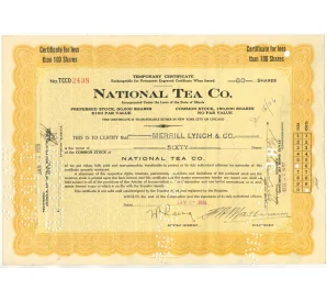 Облигация (сертификат на 100 акций) 1926 года США