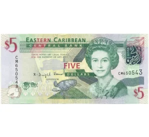 5 долларов 2008 года Восточные Карибы